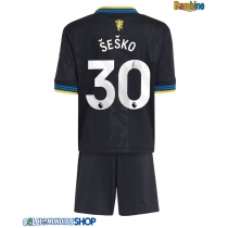 Maglie da calcio Manchester United Benjamin Sesko #30 Terza Maglia Bambino 2025-26 Manica Corta + Pantaloni corti)